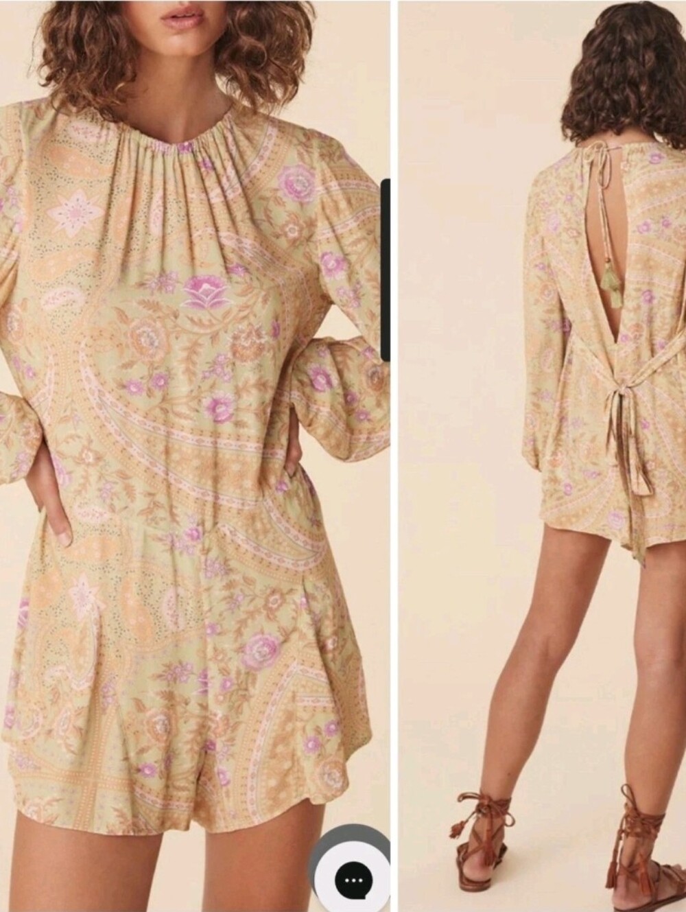NWT-SPELL (SATG) Belladonna Romper Dusty Olive-XS